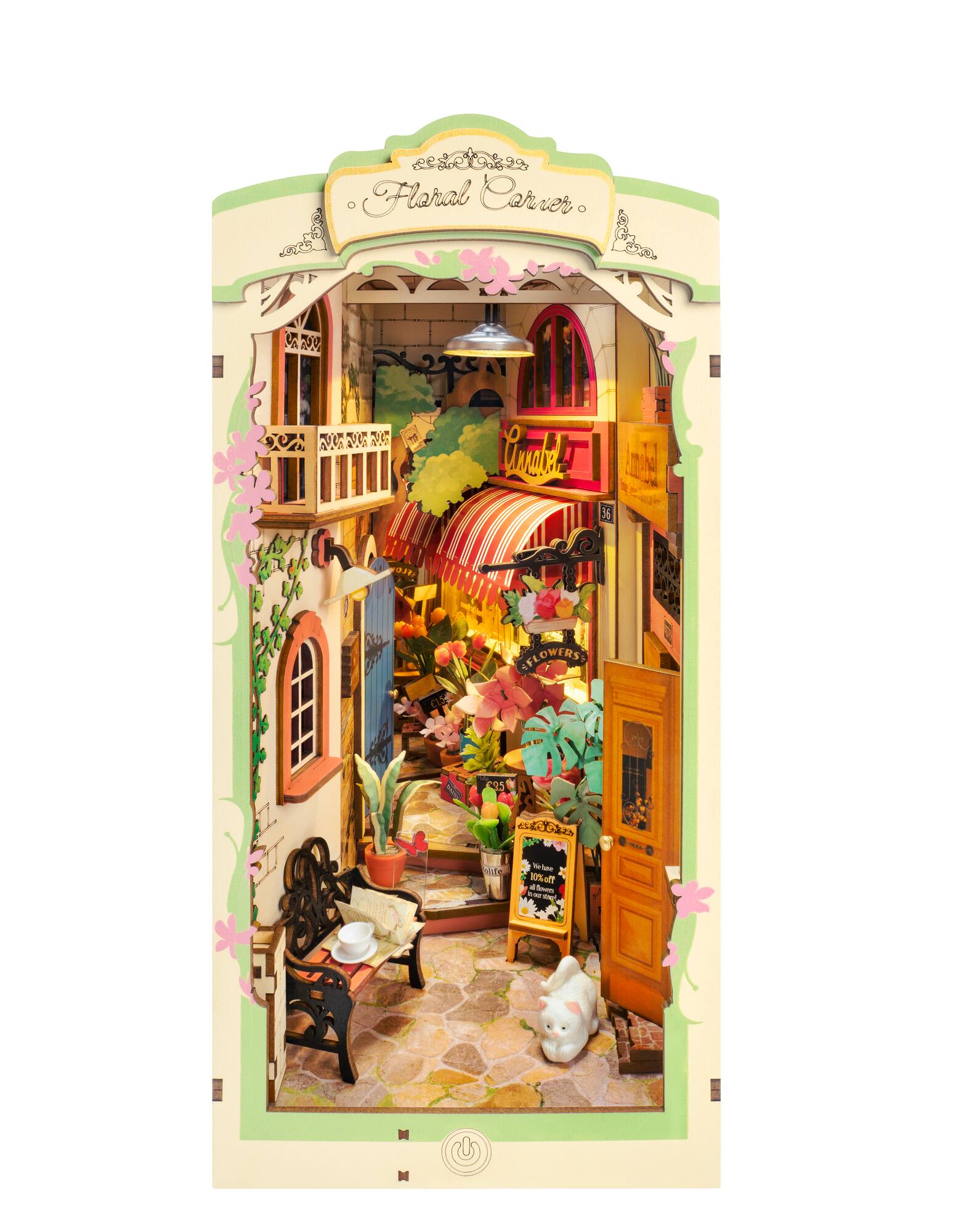 Rolife® Floral Corner DIY Book Nook Shelf Insert Kit